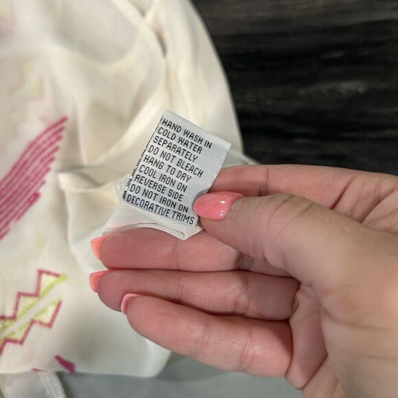 Women’s Sleeveless Tunic Top Large Sheer Embroidered Colorful Tribal Boho Hippie - Picture 6 of 7